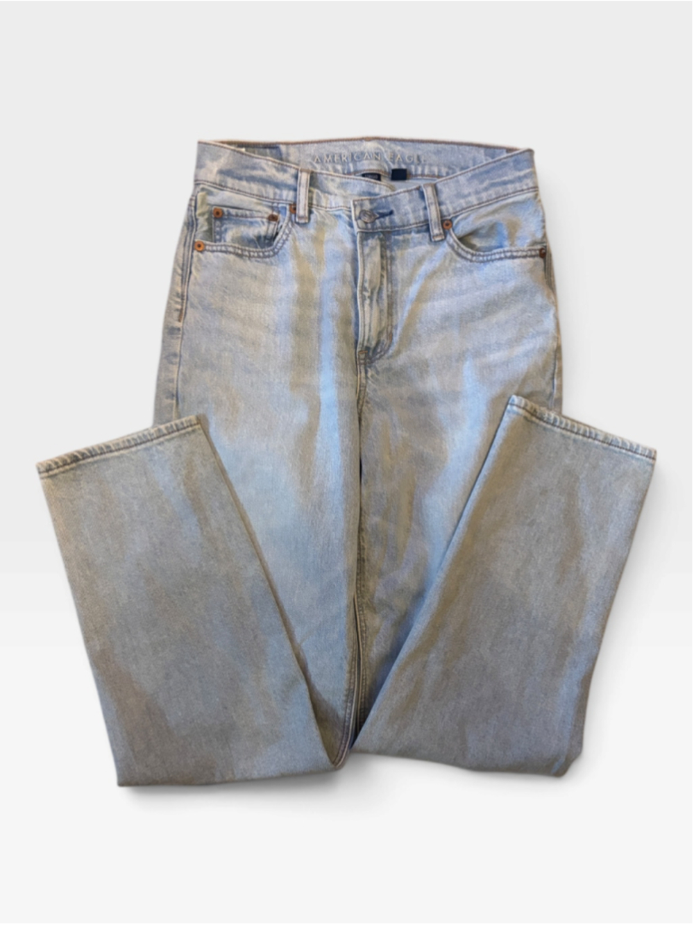 American Eagle Strigid Highest Rise Baggy Straight Jean - Size 0 Short